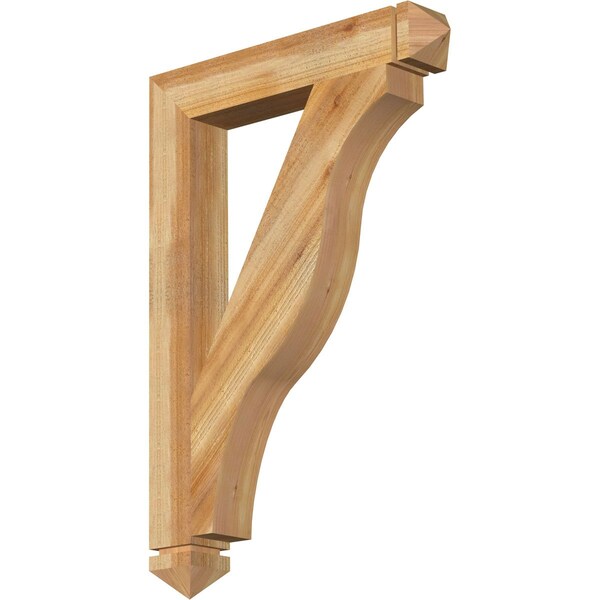 Ekena Millwork Funston Arts & Crafts Rough Sawn Bracket, Western Red Cedar, 4"W x 26"D x 38"H BKT04X26X38FST03RWR - main